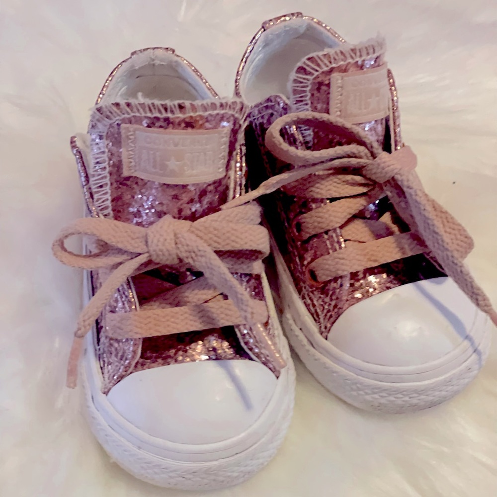 Rose Gold Glitter Converse